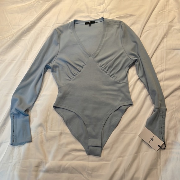 7 For All Mankind Tops - NWT Seven 7 For All Mankind Baby Blue Bodysuit in size L